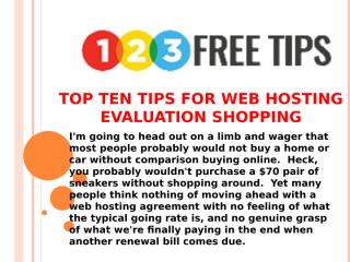 Top Ten Tips for Web Hosting evaluation Shopping.pptx