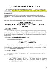 MODIFICATION-statuts Sté DIRECTO FABRICASARL A.U MODF.docx
