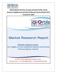 Global (North America, Europe and Asia-Pacific, South America, Middle East and Africa) Manuka Honey Market 2017 Forecast to 2022.pdf